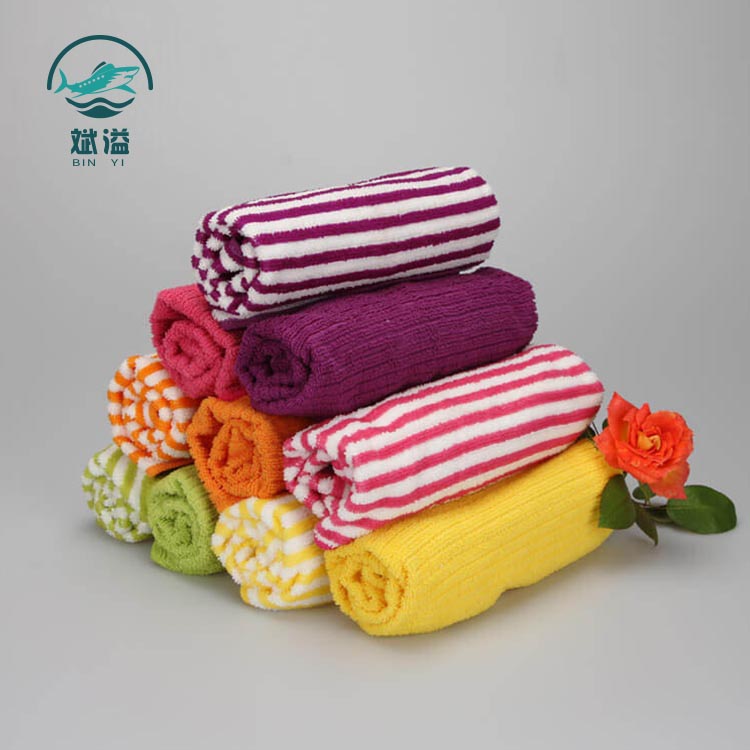 Microfiber striped towel